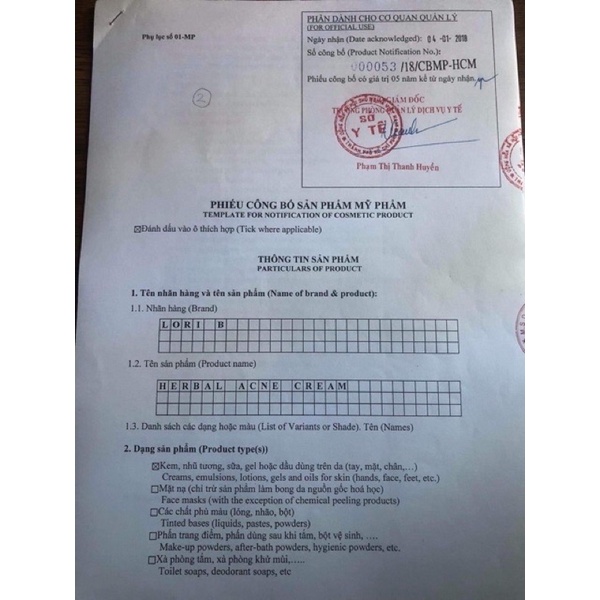 KEM MỤN THẢO DƯỢC LORI B