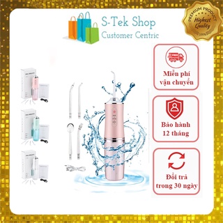 Máy Tăm Nước Vệ Sinh Răng Miệng - TẶNG CHẢI LƯỠI VÀ 4 ĐẦU LÀM SẠCH SÂU, Tăm nước Cầm Tay Kiêm Máy Xỉa Răng Nước Lực Mạnh