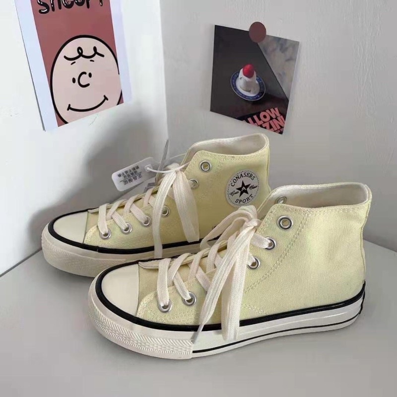 Giày CV Ulzzang Cổ Cao 1970s Màu Pastel Xinh Xỉu Kèm Ảnh Thật