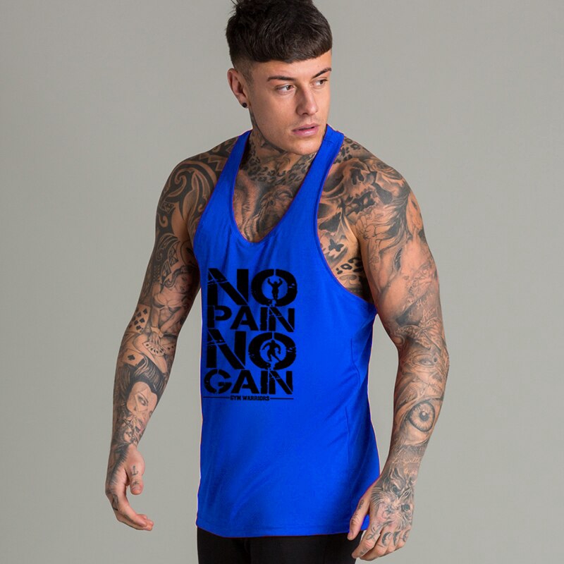 Gyms Fitness Sleeveless Shirt Tank Tops Men Sport Vest Singlet Solid Cotton Muscle Undershirt Clothing Bodybuilding Mesh Shirt