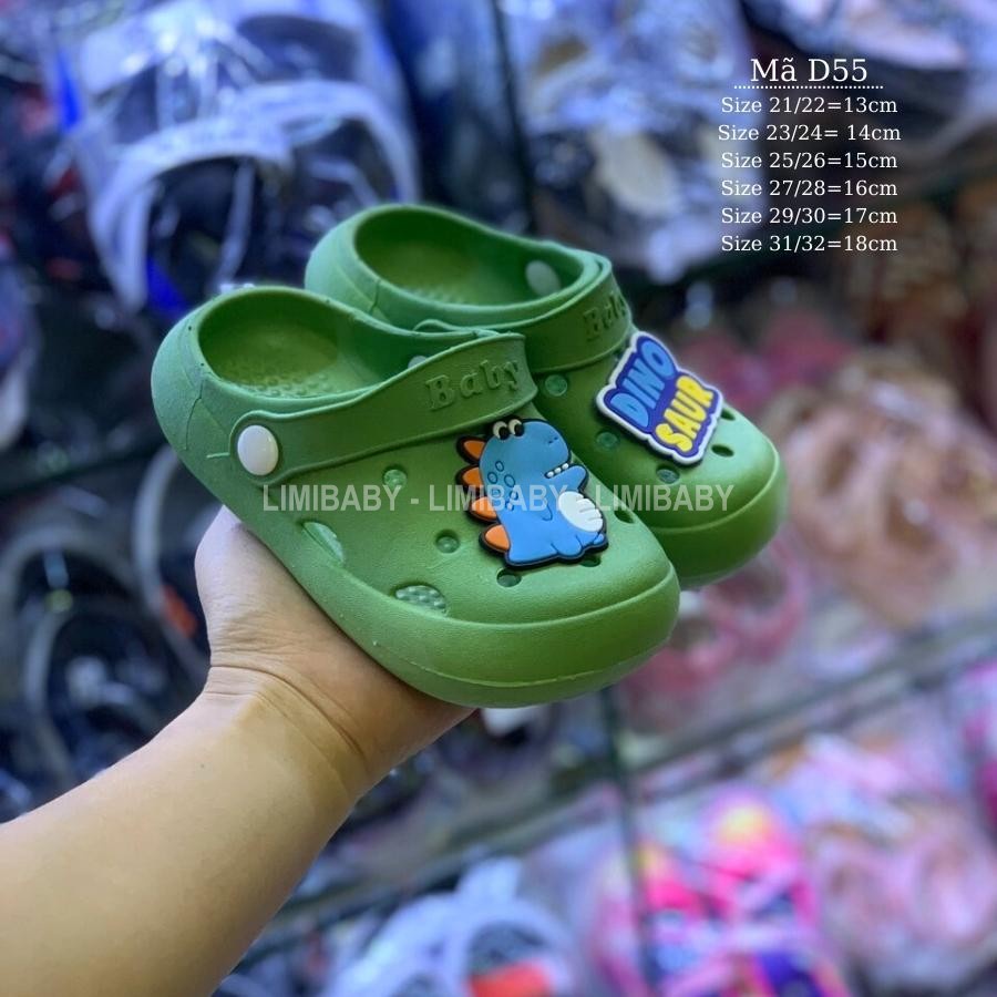 Dép sục bé trai bé gái DINO SAUR LIMIBABY khủng long êm chống trơn quai hậu cho trẻ em 1, 2, 3, 4, 5 tuổi D55