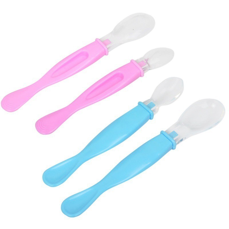 2 muỗng silicone mềm dẻo cho bé tập ăn dặm