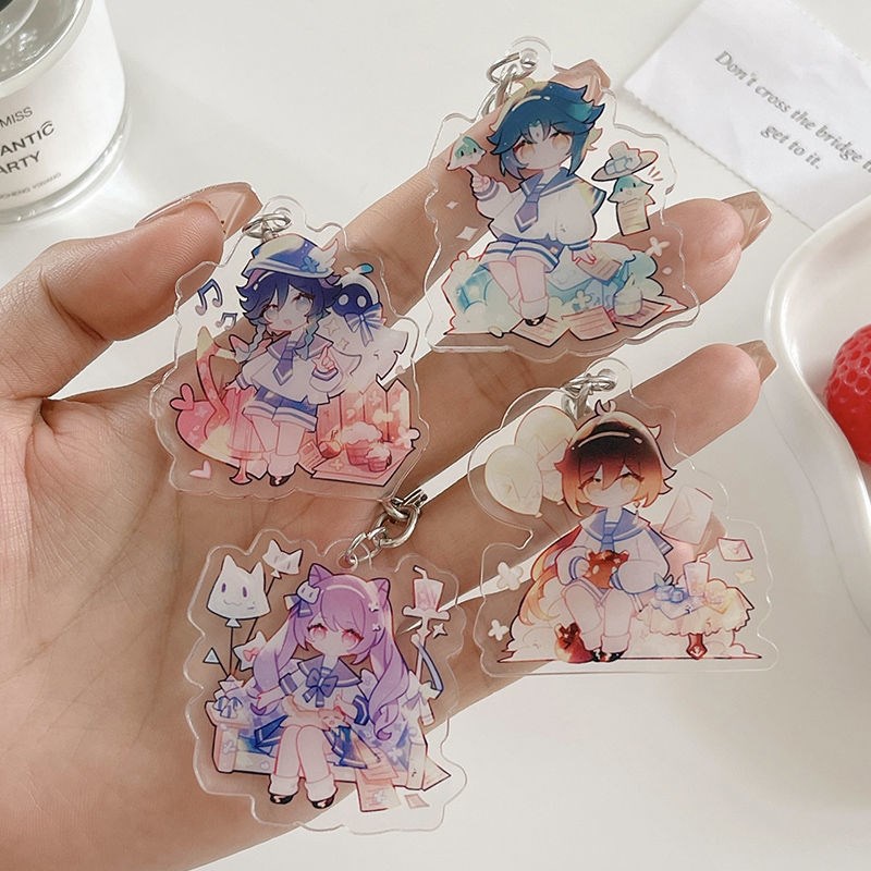 Móc Khóa Acrylic Hình Thủy Thủ Mặt Trăng Diluc Ragnvindr Kaedehara Kazuha Xiao Zhongli