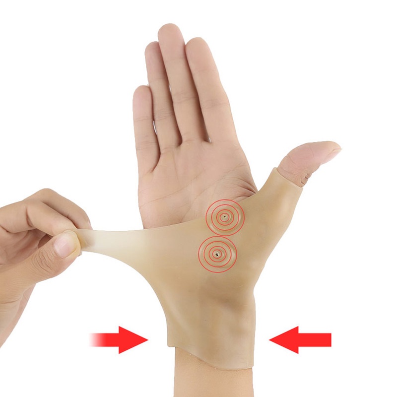 Găng cổ tay chỉnh hình ngón cái silicone gel nam châm liệu pháp từ tính hỗ trợ làm giảm đau
