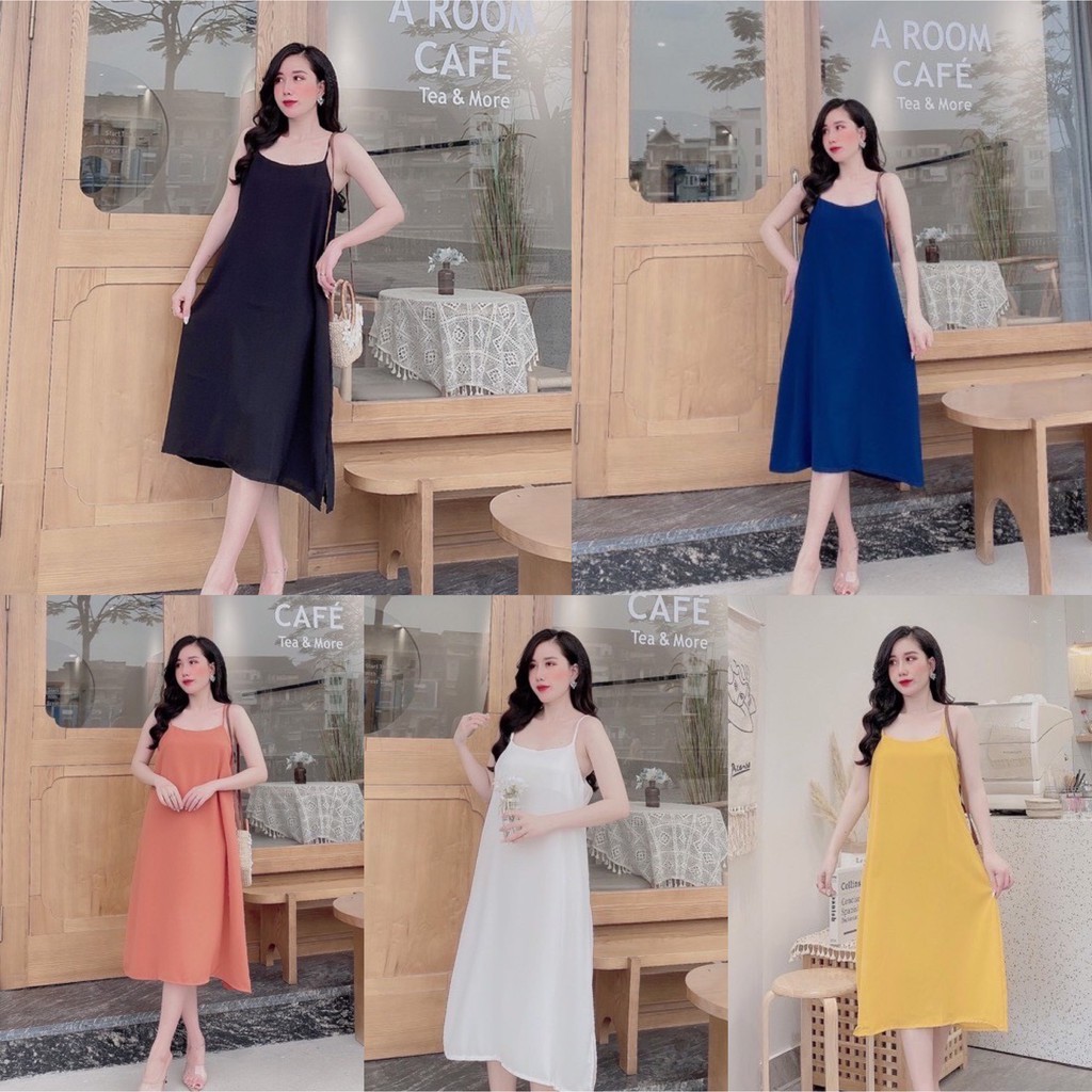 [VÁY 2 DÂY-ĐẦM SUÔNG] Váy Hai Dây Nữ, Đầm Dây Suông Nữ Chất Lụa Siêu Mát Màu Nổi | BigBuy360 - bigbuy360.vn