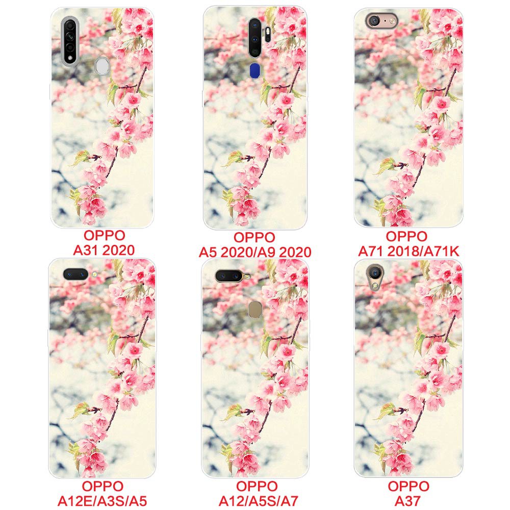 OPPO A12 A5S A7 A12E A3S A5 A5 2020 A9 2020 A31 2020 A37 A71 2018 A71K Trường Hợp Điện Thoại, Ốp Silicon TPU Dòng Hoa Đẹp