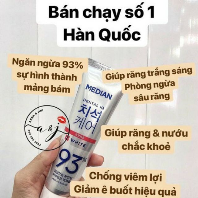 Kem Đánh Răng Median IQ 93% White 120g