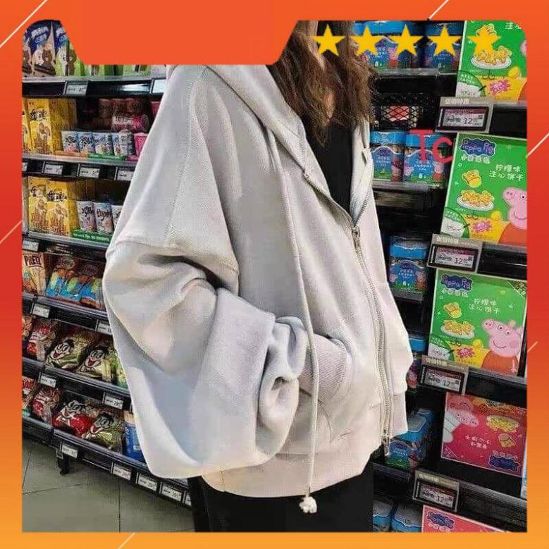 ❄ Áo Khoác Nỉ Hoodie Trơn Unisex - Thun Tay Dài Form Rộng Có Mũ Dáng Suông Basic Ulzzang Nam Nữ HOT