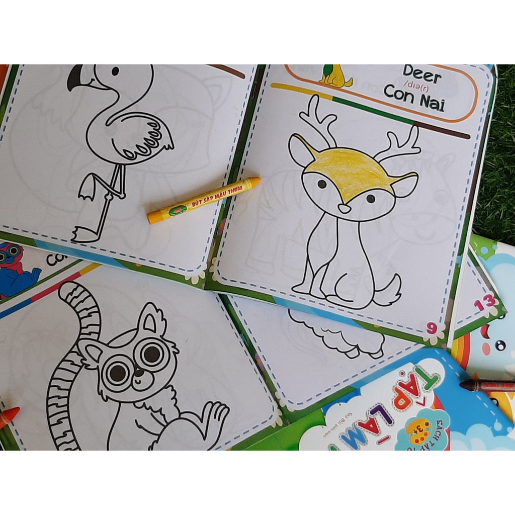 Bộ Sách Tô Màu Tập Làm Họa Sĩ Bộ 6 Cuốn: Chủ đề Nghề Nghiệp, Đồ Dùng, Trái Cây, Loài Hoa, Động Vật Dưới Nước Và Trên Cạn