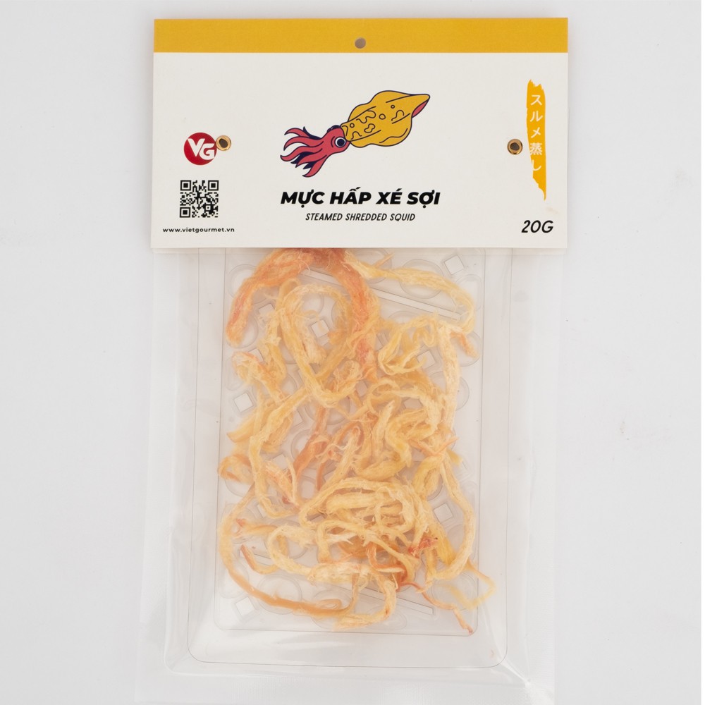 Mực hấp nước dừa xé sợi ăn liền VIETGOURMET/ Mực hấp nguyên vị dai không bột/ Đặc sản miền Trung ăn vặt | BigBuy360 - bigbuy360.vn