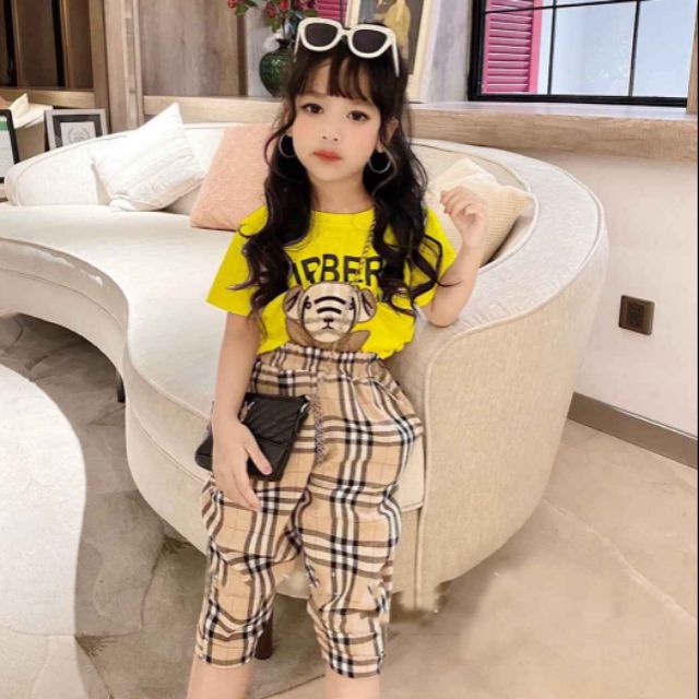 set bộ bé gái áo thun kèm quần sọc kate&lt;br&gt;- Chất thun cotton 4c 100% mềm mịn