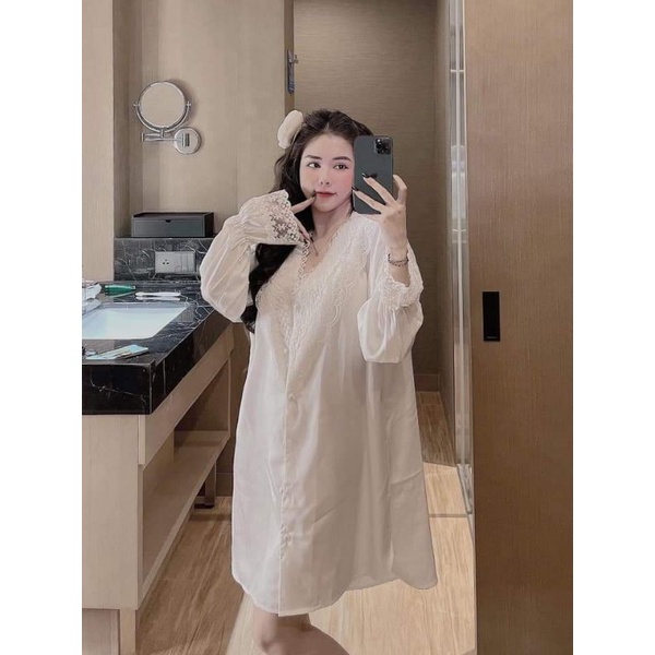 Đầm ngủ gợi cảm. Đầm xuông from rộng Lụa Latin mềm mại. Đầm ngủ nữ cao cấp