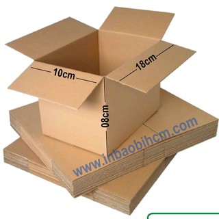50 hộp carton 18x10x8 cm (InbaobiHCM - Thùng giấy - Hộp giấy giá rẻ)