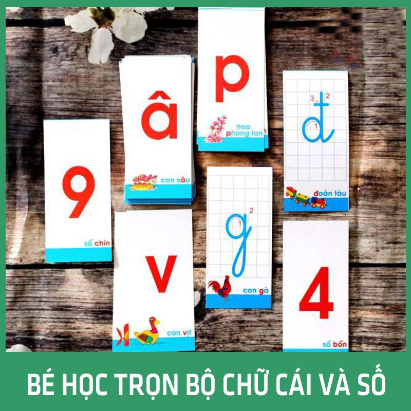 Thẻ Chữ_Bộ 40 Thẻ Học Chữ Cái Và Số Cho Bé