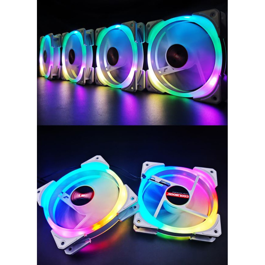 Quạt Tản Nhiệt, Fan Led RGB Coolmoon U2 - Đồng Bộ Hub Coolmoon