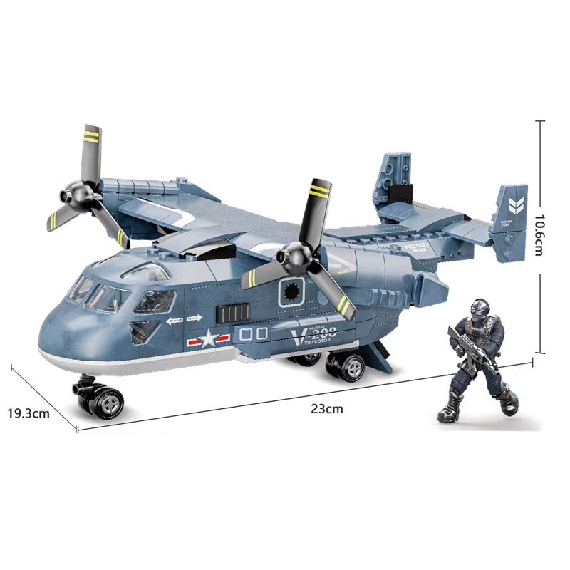 Đồ chơi lắp ráp may bay quân đội 823D 379 chi tiết