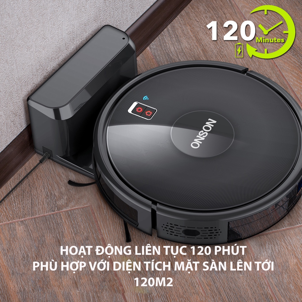 Máy hút bụi_Robot hút bụi Innovac X8 App tiếng Việt_Cảm biến chống rơi_Lau ướt_Tự về sạc
