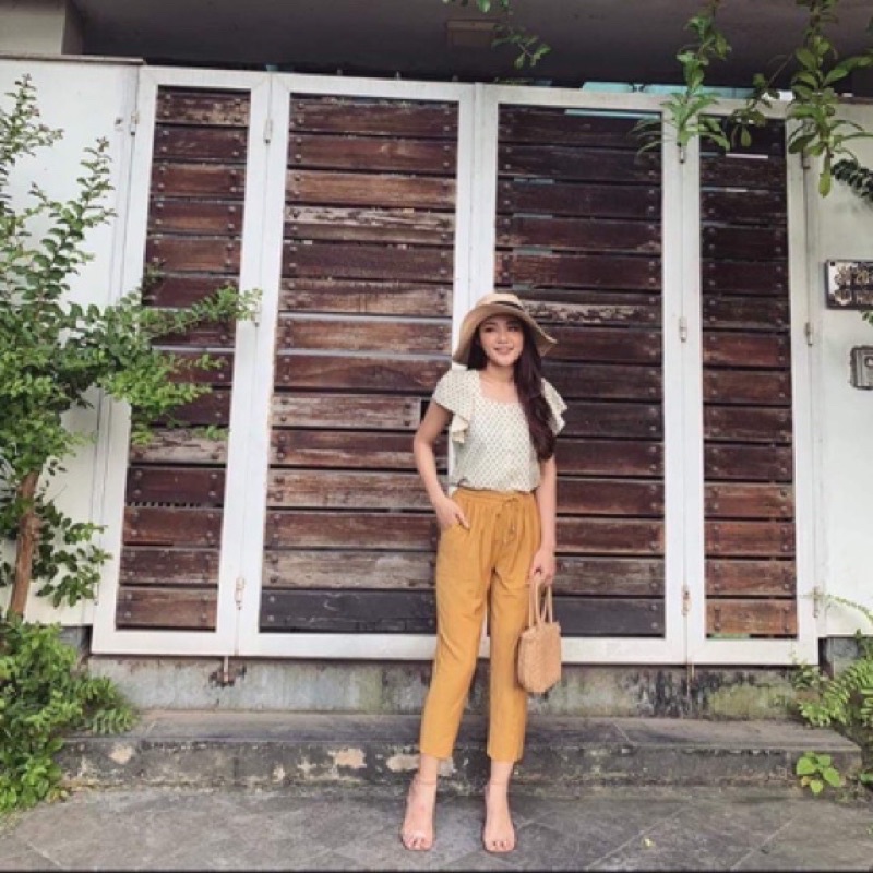 Quần đũi nữ baggy công, đũi hàn siêu mát