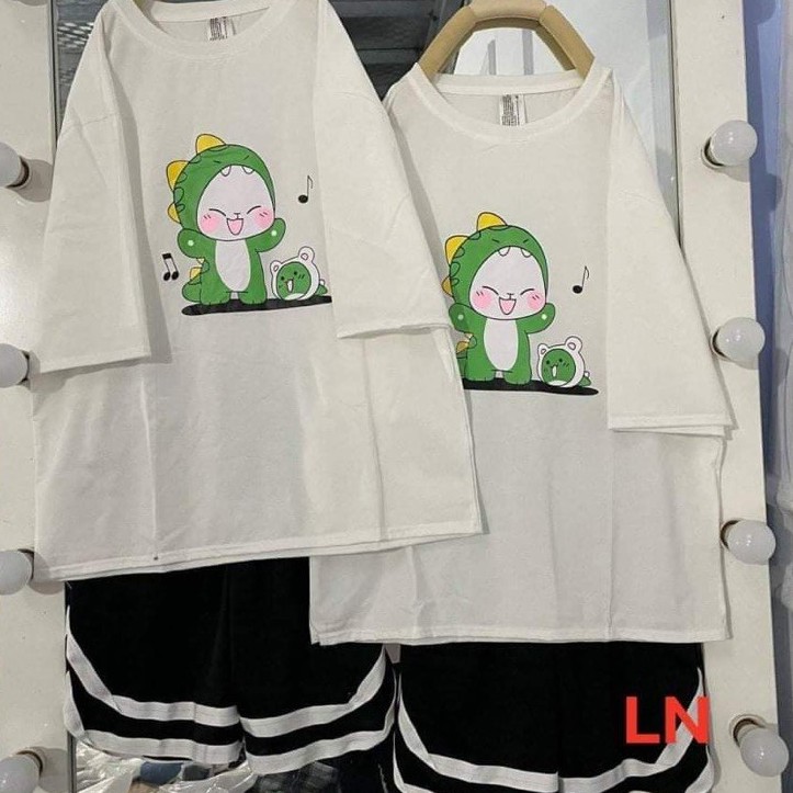 Sét áo khủng long xanh nghe nhạc + đùi V BAO CHẤT