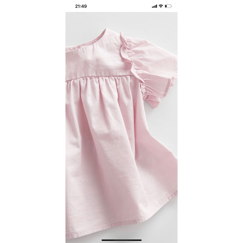 Bộ cộc babydoll thô hồng nhạt Zara 1-5Y (có ảnh thật)