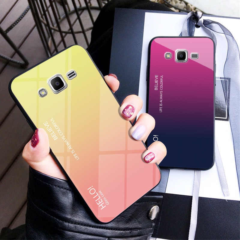 Ốp điện thoại kính cường lực màu gradient cho Samsung Galaxy J2 Prime/G530