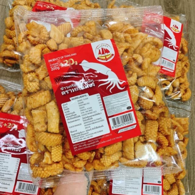 [ Ăn vặt ngon ] Snack Bim bim mực Thái Lan gói 200gr giòn tan đậm vị thơm ngon giòn tan