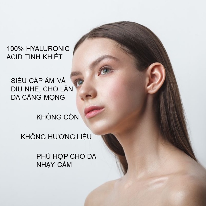 Serum siêu cấp ẩm se khít da 100% Hyaluronic Acid