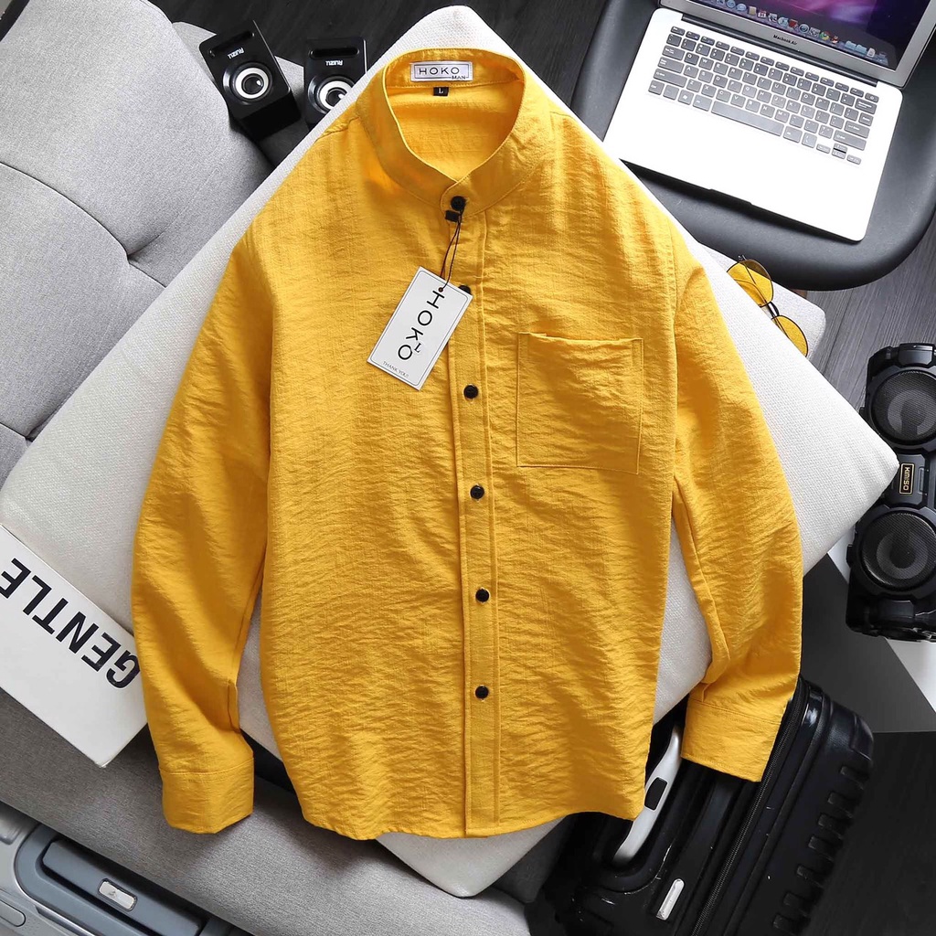 Áo Sơ Mi Vải Đũi Dài Tay Mát Mịn Không Nhăn Thoáng Mát, Thấm Hút, Kiểu Dáng Trẻ Trung | BigBuy360 - bigbuy360.vn