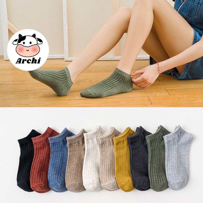 Tất gân cao cấp ngắn cổ nhiều màu siêu co giãn