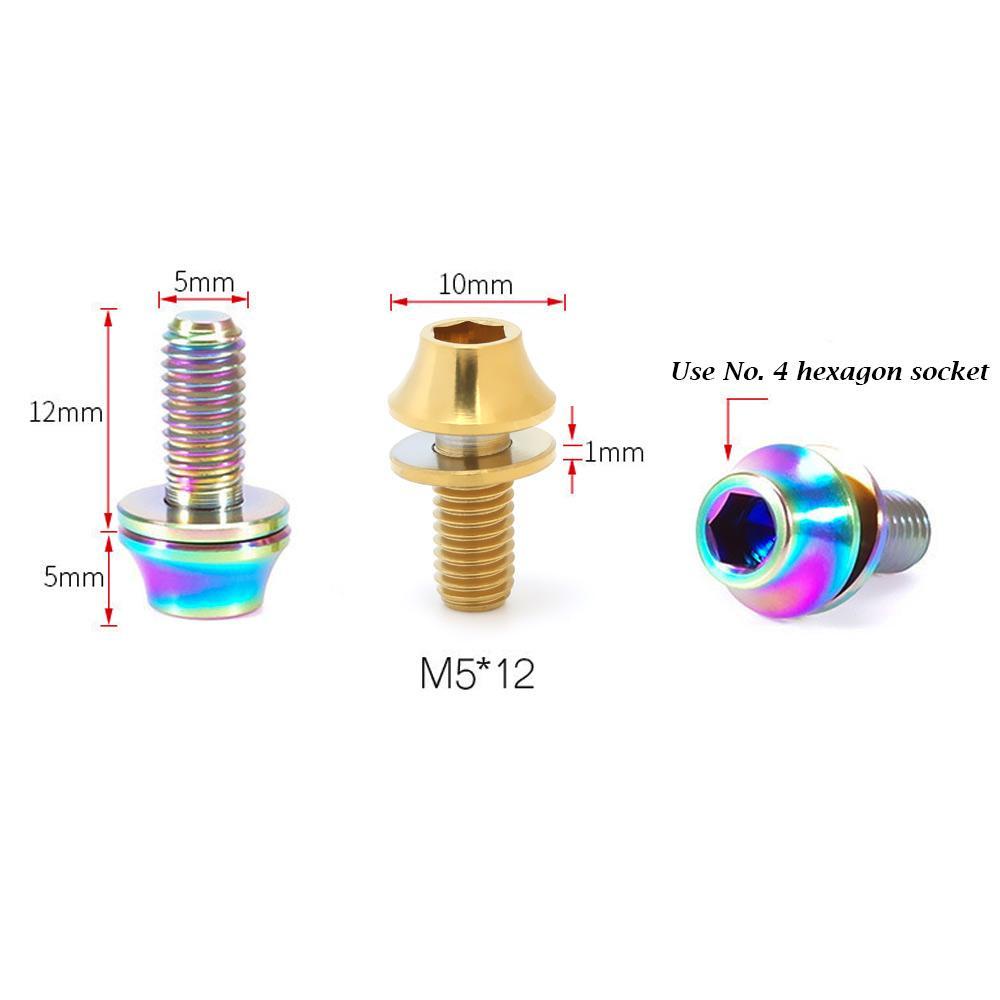 Bu Lông TC4 M5x12mm Kèm Vòng Đệm Cho Xe Đạp Leo Núi