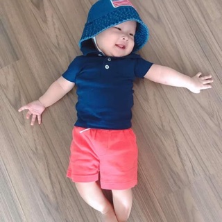 Áo thun có cổ cho bé, quần đùi nhiều màu sắc cho bé sơ sinh