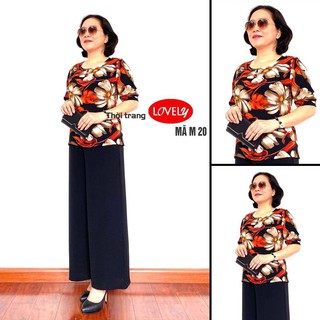 Áo trung niên tay lỡ, chất Lụa Hàn Châu cao cấp , họa tiết đẹp mắt dành cho các bà, các mẹ (Mã 20;27;29;30;32)
