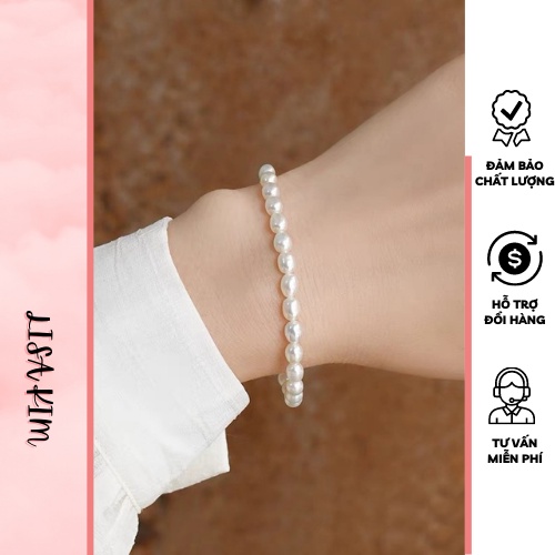 Vòng tay hạt gạo size 4-5 li độ bóng 4A
