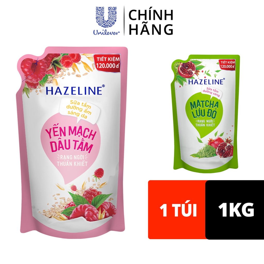 SỮA TẮM DƯỠNG THỂ THIÊN NHIÊN TRẮNG SÁNG DA HAZELINE 1KG