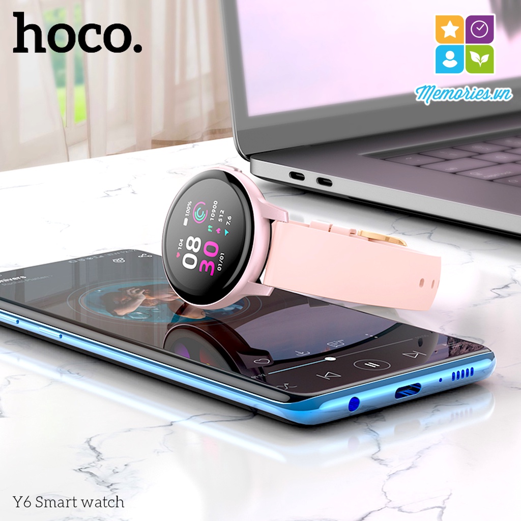 Đồng Hồ thông minh Smartwatch Hoco Y6 Hồng Vàng Y7 Y8 Y9 (Call version