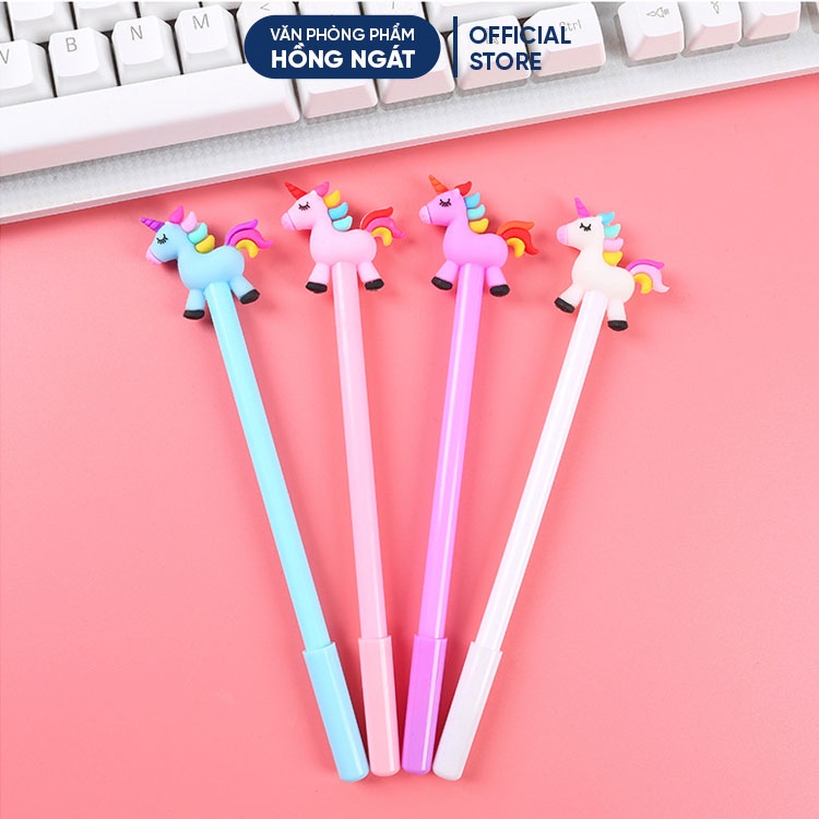 Bút bi cute hình con ngựa MS2, bút bi nước mực gel đen ngòi 0.5mm nhiều màu dễ thương đồ dùng học tập văn phòng phẩm B25