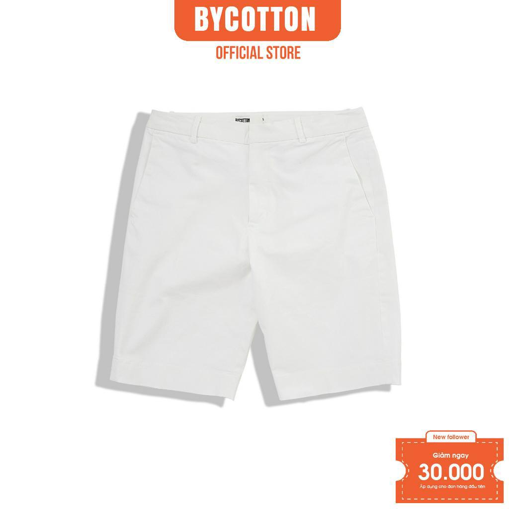 Quần Short Kaki Nam Màu Trắng BY COTTON White Trousers
