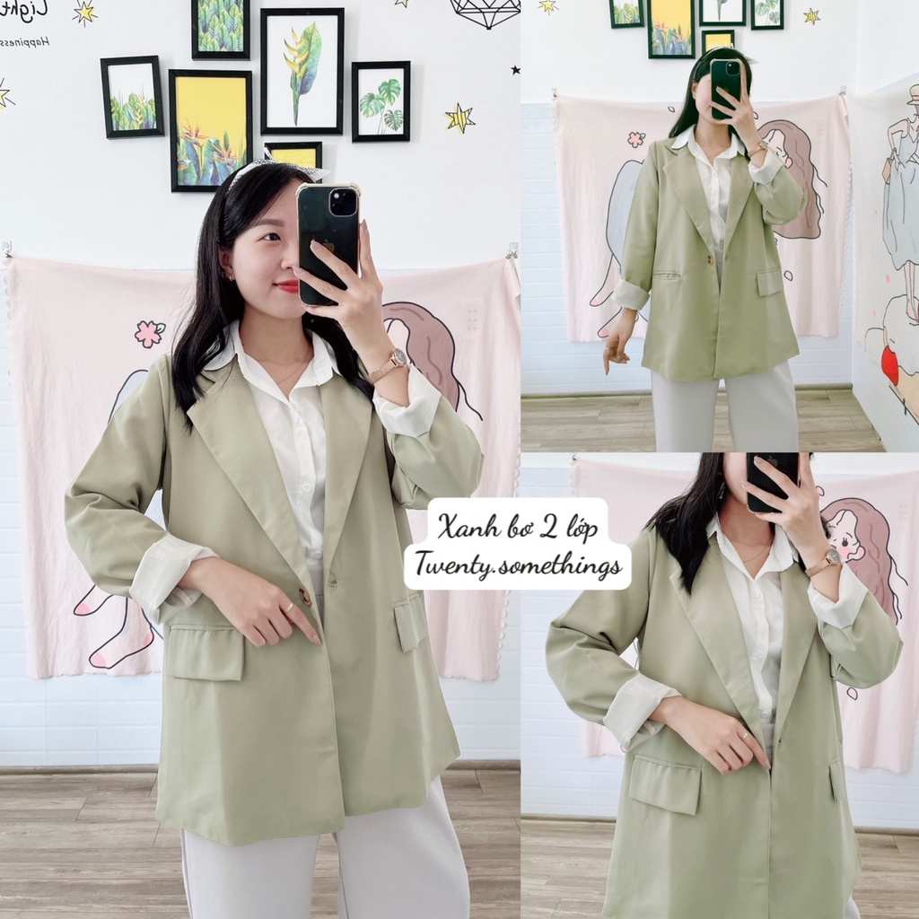 ÁO BLAZER 2 LỚP HÀN QUỐC NHIỀU MÀU (ảnh thật/sẵn/video)