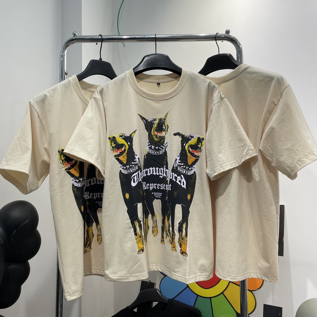 Áo thun unisex Dobermann áo thun nam nữ tay lỡ cotton cao cấp