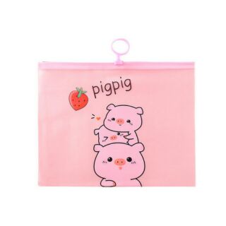 Túi zip hình heo hồng