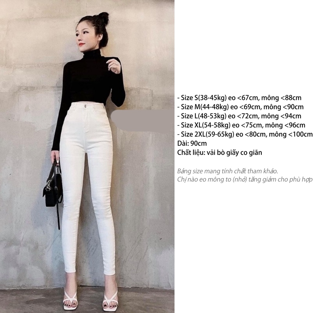 Quần jean nữ ôm lưng cao CHAT chất vải co giãn cao cấp Q586