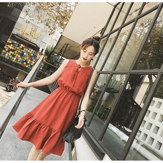 đầm chun eo đuôi cá nơ cổ
