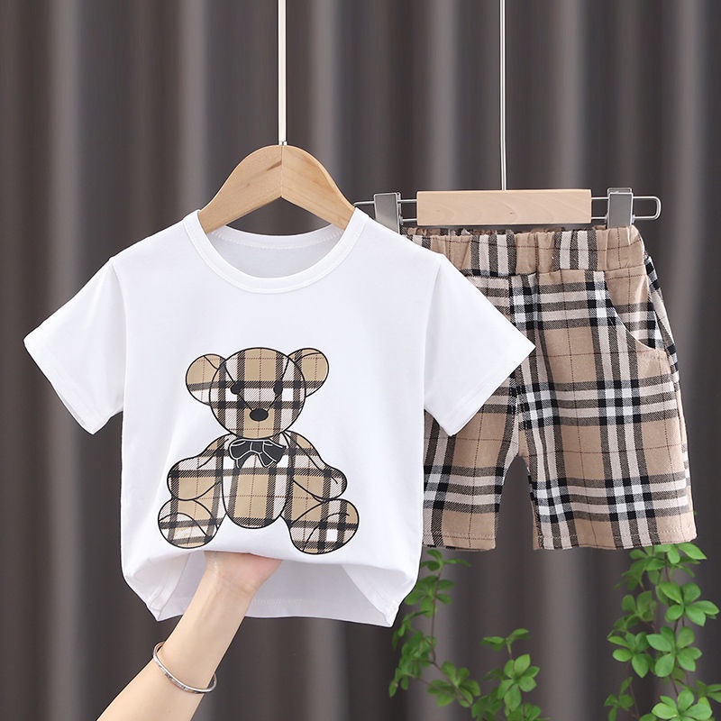 Bộ Quần Áo Trẻ Em Mặc Hè Thoáng Mát, Quần Áo Gấu BB Coton Dành Cho Bé