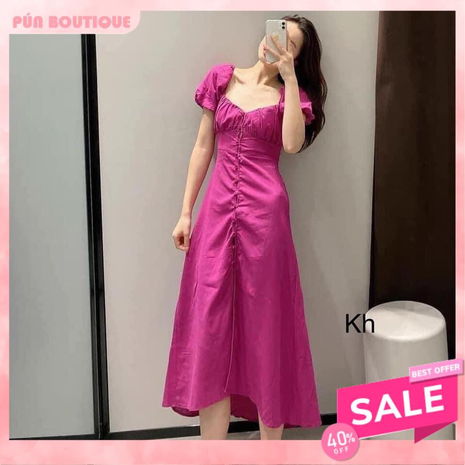 VÁY HỒNG DÁNG DÀI CHUN SAU CHẤT ĐŨI TẰM MẶC SIÊU MÁT, SIÊU TÔN DA - ĐẦM MAXI HOTTREND ML | BigBuy360 - bigbuy360.vn