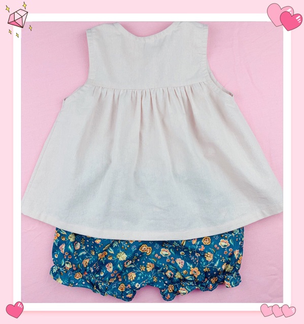 Bộ sát nách quần bo cho bé gái từ 1 tuổi đến 5 tuổi