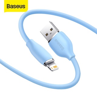 Dây cáp USB sạc nhanh Baseus bằng silica gel dẻo chuyên nghiệp dành cho iPhone 13 12 11 Pro Max 2.4A