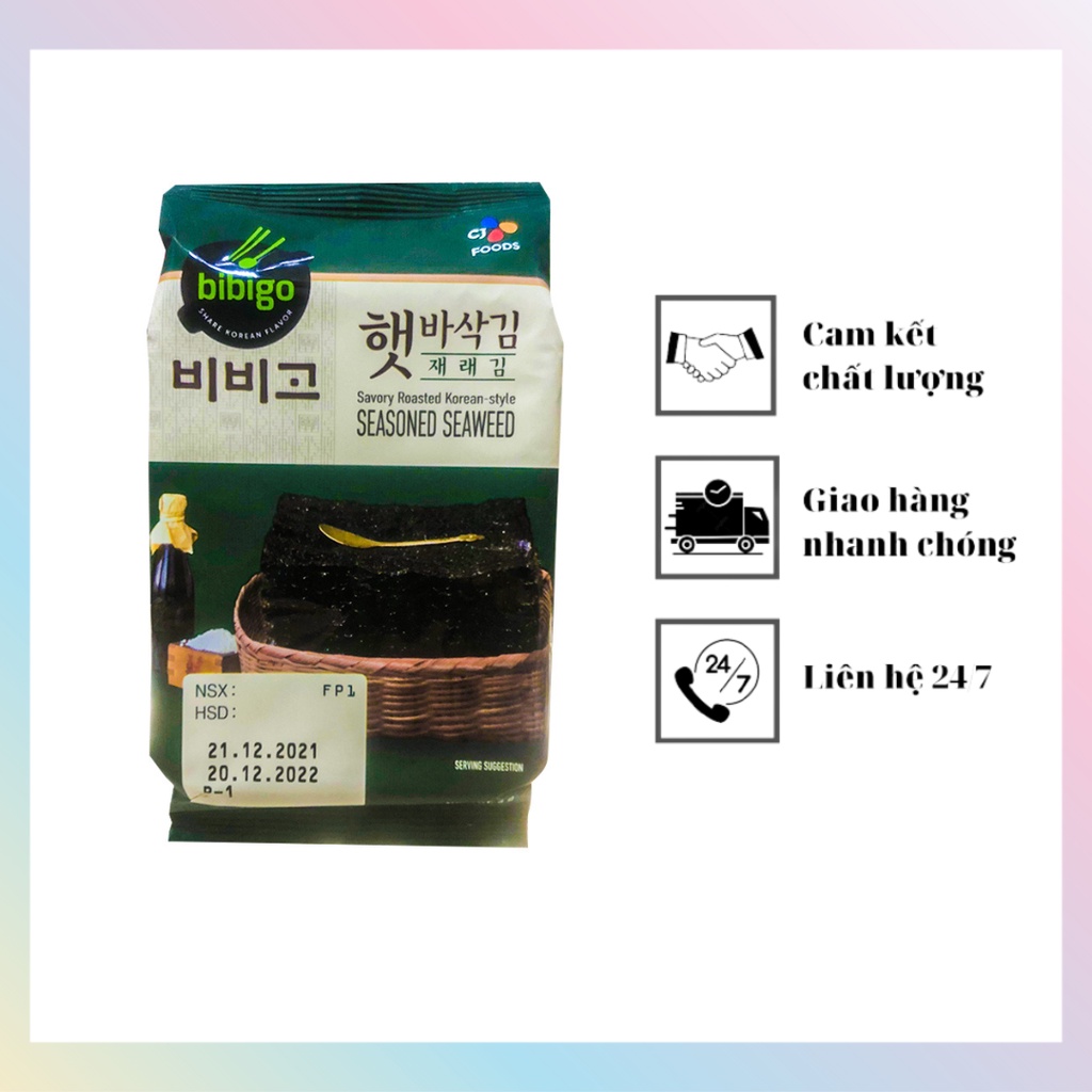 Rong biển ăn liền Cjfoods 4g,rong biển lá Hàn Quốc