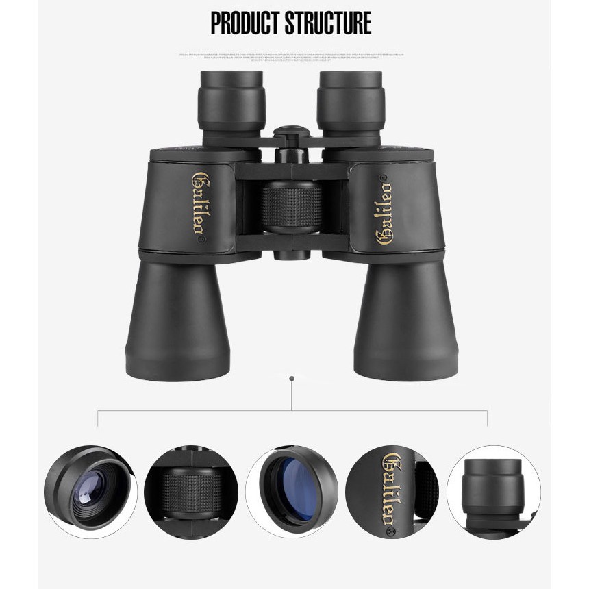 Ống Nhòm Galileo Chuyên Dụng Cao Cấp 20x50, Phóng Đại 20x, Tầm Nhìn Xa 5000m, Phù Hợp Du lịch, Dã Ngoại, Đi Săn