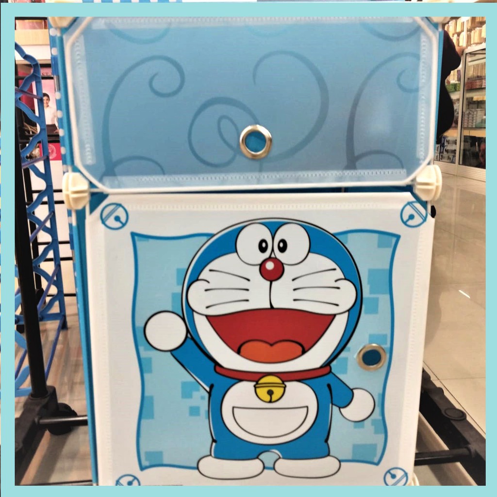 Tủ Quần Áo Nhựa 2 Tầng Hình Doraemon / Hello Kitty