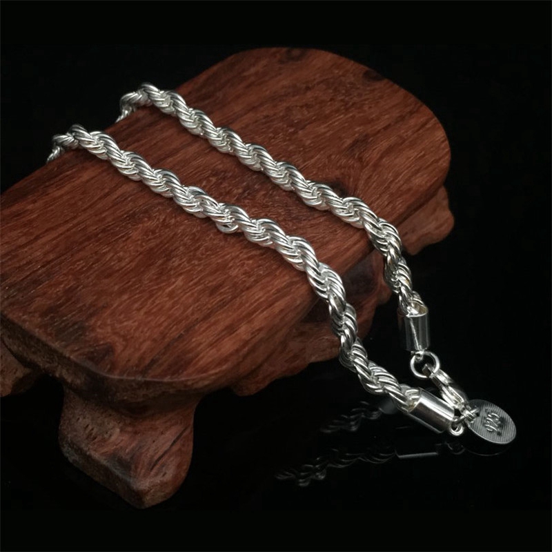 Bạc Trang Sức Thời Trang 4Mm Vòng Tay Đơn Giản